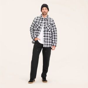 Men's Black and White Plaid Shirt Jacket Woolrich x Target M/Large NWT